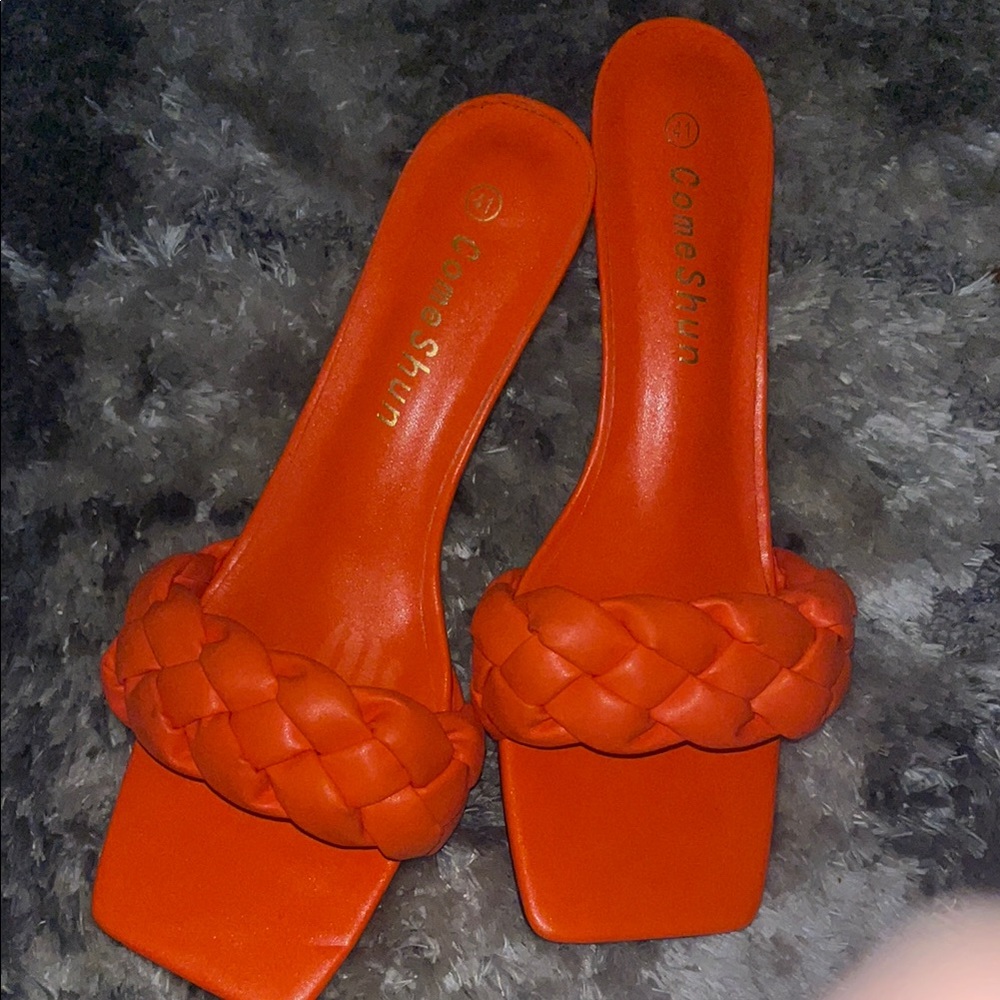 ConeShun Orange Braided Sandals